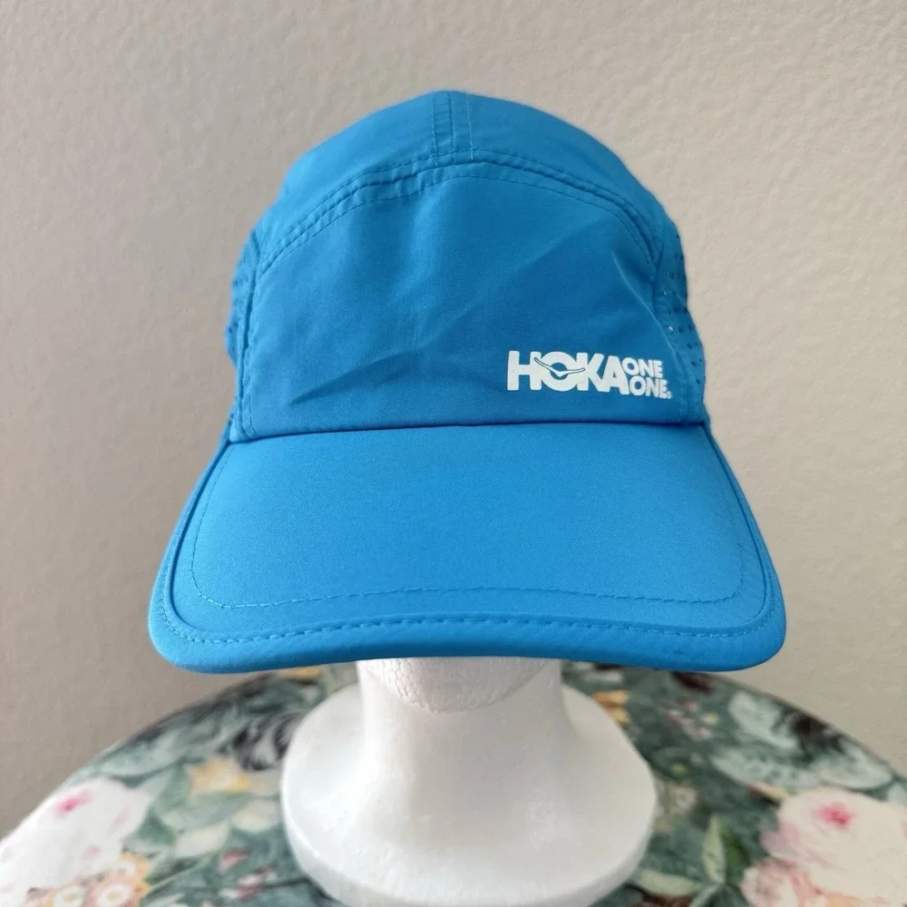 Hoka One One Flexible Adjustable Running Hat Blue EUC
